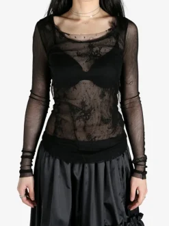 T-shirts>MARC LE BIHAN Tulle Tournant Dentelle Epaisse T-Shirt