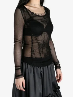 T-shirts>MARC LE BIHAN Tulle Tournant Dentelle Epaisse T-Shirt