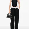 Pants>ALEXANDER WANG Turned Down Elastic Waistband Trousers
