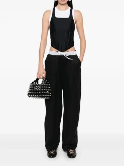 Pants>ALEXANDER WANG Turned Down Elastic Waistband Trousers