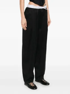 Pants>ALEXANDER WANG Turned Down Elastic Waistband Trousers