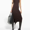 Dresses>COURRÈGES Undressed Rib Knit Long Dress