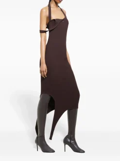 Dresses>COURRÈGES Undressed Rib Knit Long Dress
