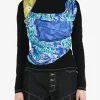 Tops>MARINE SERRE Upcycled Silk Scarves Draped Top