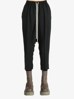 Pants>RICK OWENS Viscose Drawstring Cropped Pants