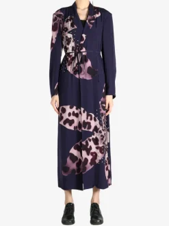 Jackets & Coats>DRIES VAN NOTEN Viscose Floral Print Embellished Coat