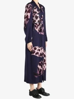 Jackets & Coats>DRIES VAN NOTEN Viscose Floral Print Embellished Coat