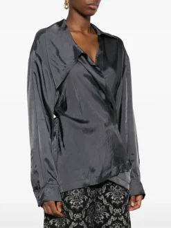 Shirts>DRIES VAN NOTEN Viscose Tied Blouse