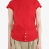 Knitwear>MERYLL ROGGE W/ Cap Sleeve Crew-Neck Sweater