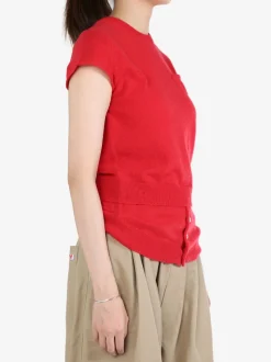 Knitwear>MERYLL ROGGE W/ Cap Sleeve Crew-Neck Sweater