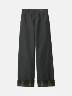 Pants>BURBERRY W. Check Lining Trousers