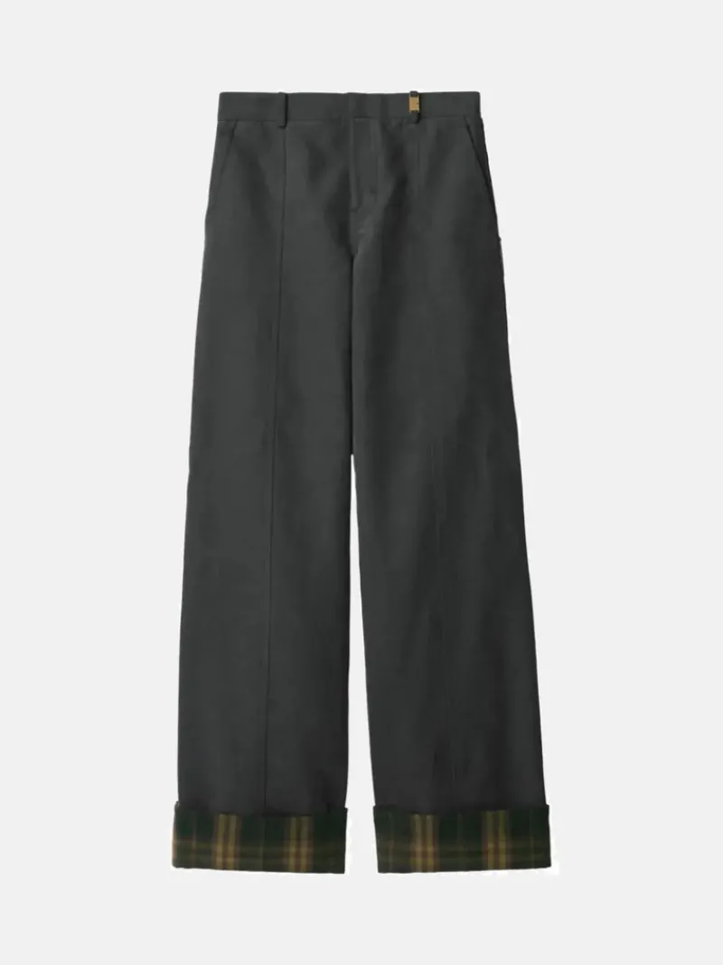 Pants>BURBERRY W. Check Lining Trousers