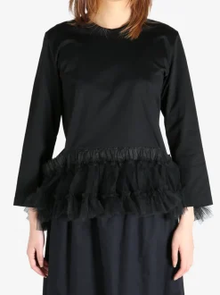 Tops>COMME DES GARCONS NOIR Waist Tulled Accent LS Top