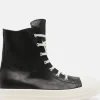 Sneakers>RICK OWENS Waxed Leather Sneakers