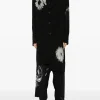 Jackets & Coats>YOHJI YAMAMOTO POUR HOMME White Flower Print Slit Jacket