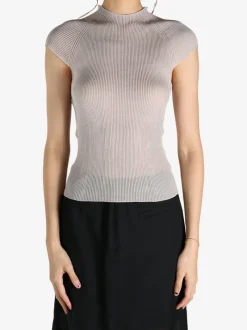 Tops>AMOMENTO Wholegarment Cap Sleeve Knit Top