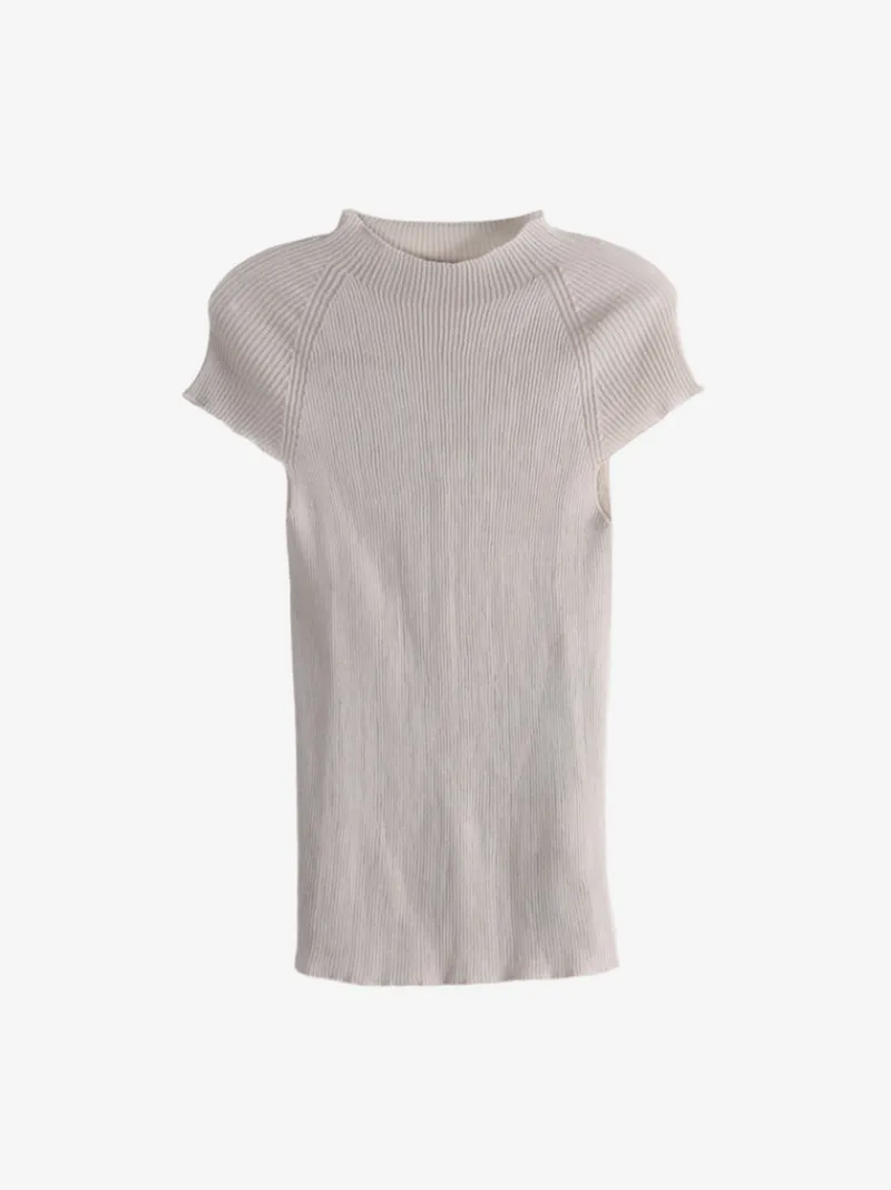 Tops>AMOMENTO Wholegarment Cap Sleeve Knit Top