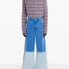 Jeans>MARNI Wide Leg Contrast Blue Jean with High Turn-Up