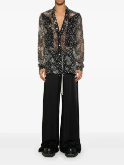 Pants>RICK OWENS Wide Silk Bela Pants