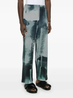 Pants>HOMME PLISSE ISSEY MIYAKE Wind Walk Abstract Art Pant