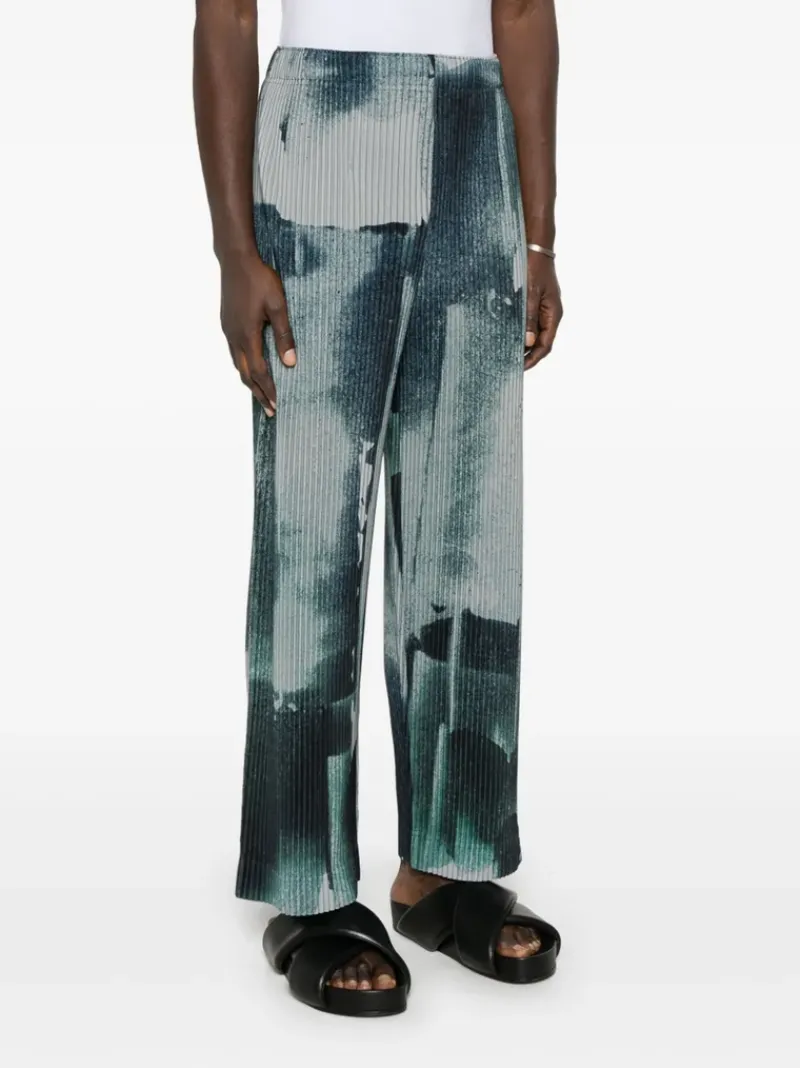 Pants>HOMME PLISSE ISSEY MIYAKE Wind Walk Abstract Art Pant