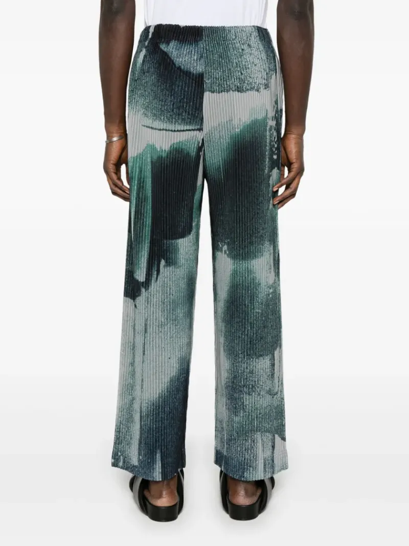 Pants>HOMME PLISSE ISSEY MIYAKE Wind Walk Abstract Art Pant
