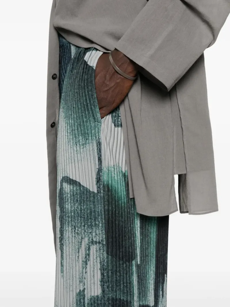 Pants>HOMME PLISSE ISSEY MIYAKE Wind Walk Abstract Art Pant