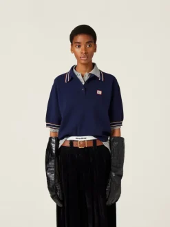 Knitwear>MIU MIU Wool And Cashmere Polo Sweater