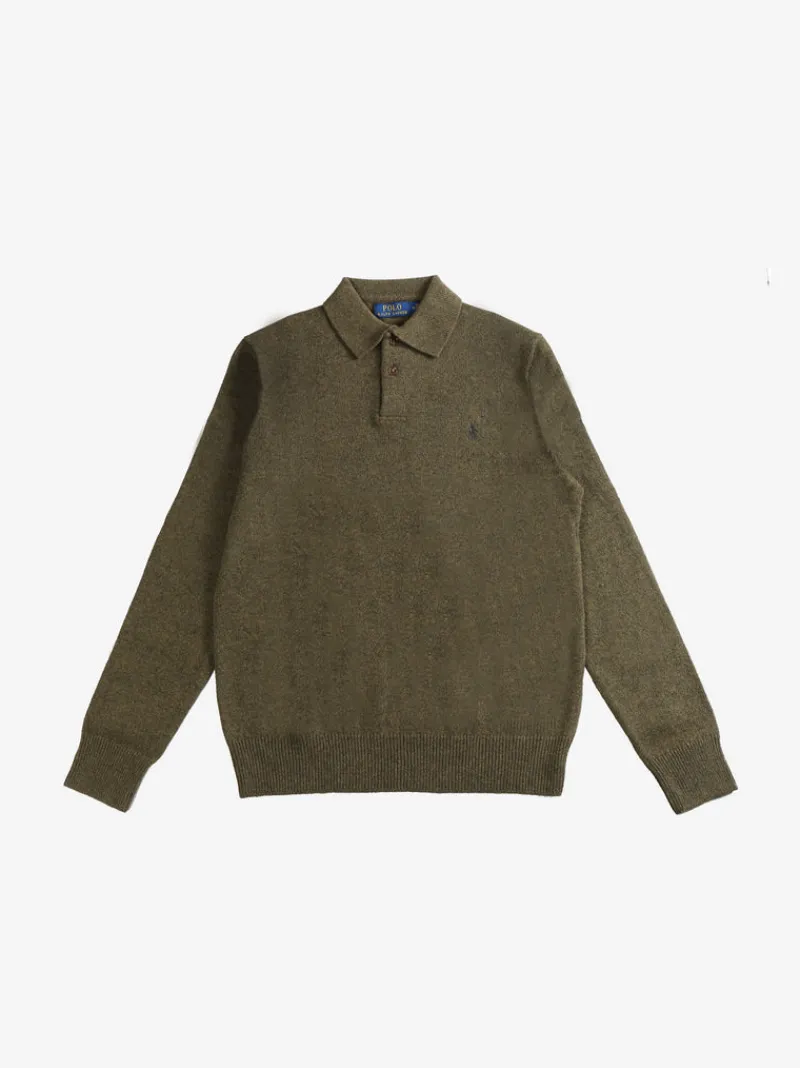 Shirts>POLO RALPH LAUREN Wool Blend Long Sleeve Polo