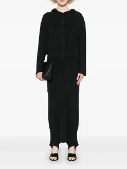 Sweats & Hoodies>ALAINPAUL Zip-Up Cupro Hoodie